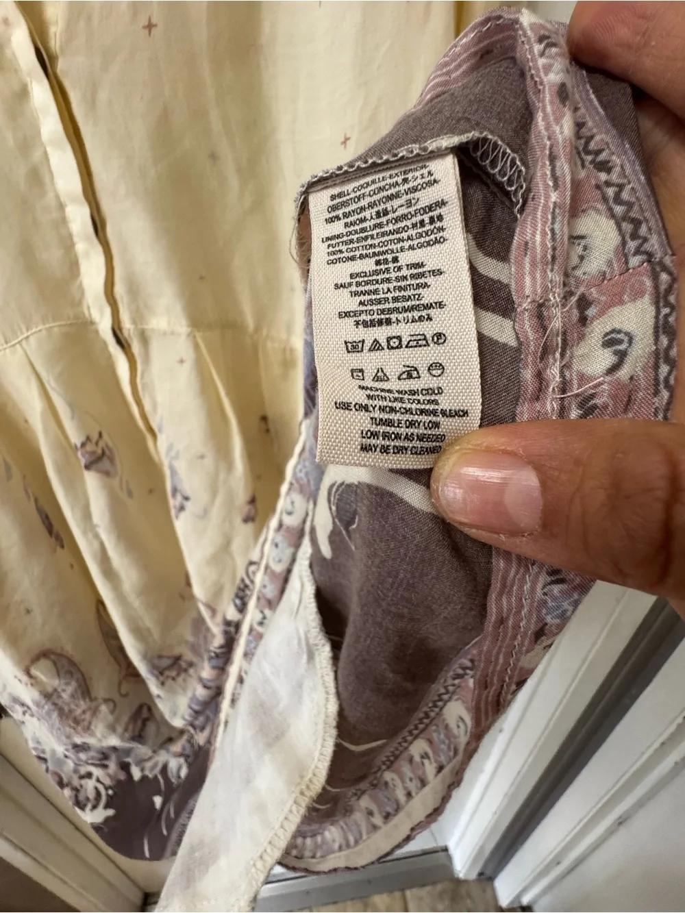 Free People Cream Paisley Print Blouse